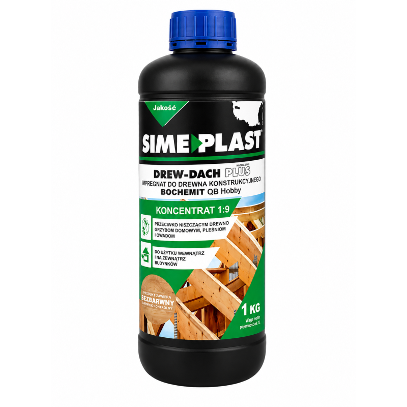 IMPREGNAT DO DREWNA KONSTRUKCYJNEGO SIME PLAST DREW-DACH PLUS – 1 KG (BEZBARWNY)